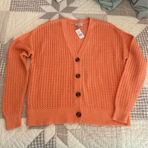 NWT, Loft outlet, orange cardigan